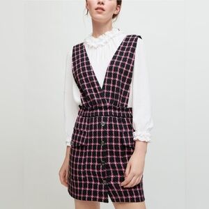 Maje Check Strapless Dress, VGUC, Size S